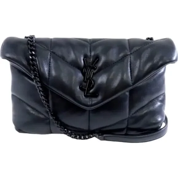 💎✨BEAUTIFUL✨💎 Authentic SAINT LAURENT YSL Leather Puffer Toy Bag Black - Picture 3 of 7